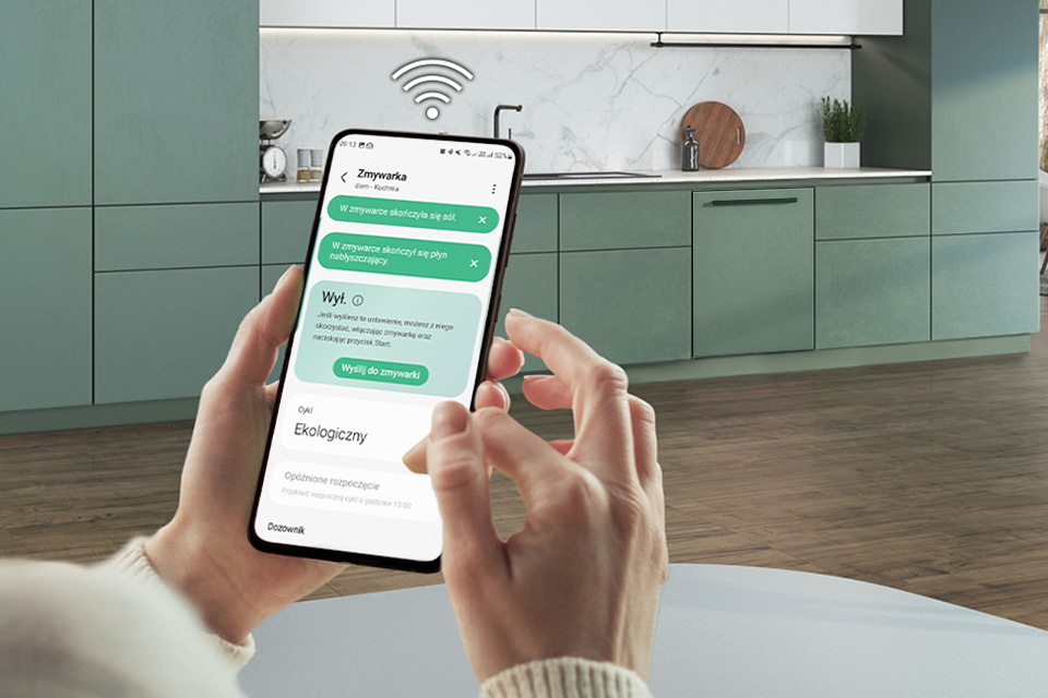 Telefon pozwalający obsługiwać zmywarkę DW60BG750B00ET