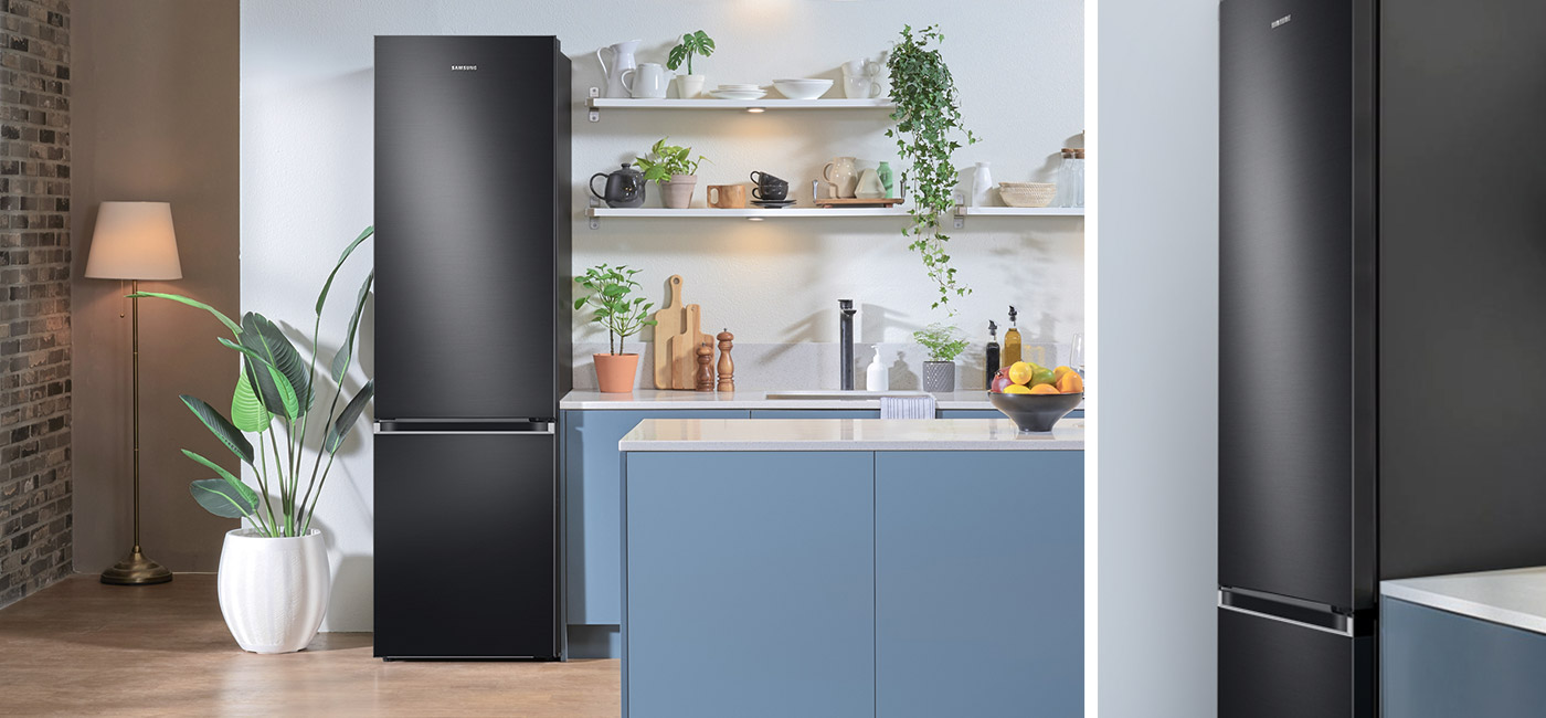 Zaprojektowana zgodnie z wzornictwem Built-In lodówka Samsung RB38C603DB1 świetnie pasuje do kuchennej zabudowy Zaprojektowana zgodnie z wzornictwem Built-In lodówka Samsung RB38C603DB1 świetnie pasuje do kuchennej zabudowy