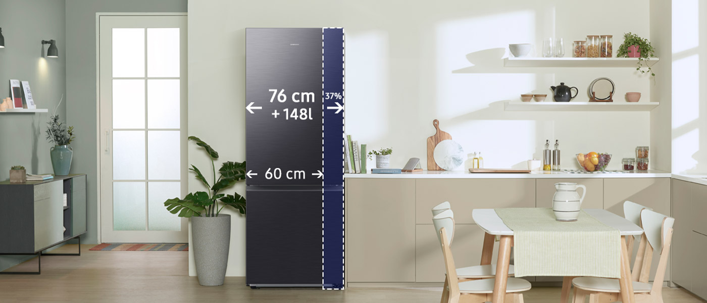 Lodówka Combi MAX RB53DG703DB1 Samsung - zdjęcie - więcej miejsca w środku