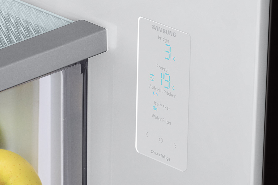 Lodówka Samsung Multidoor RF24BB620EB1: zdjęcie: wewnętrzny wyświetlacz