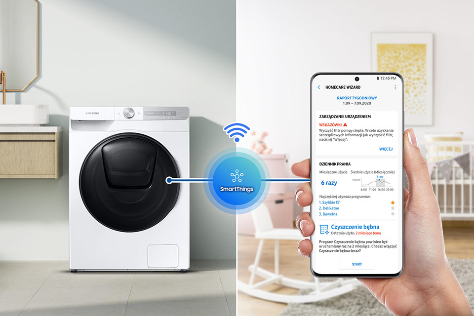 Możliwość zdalnego sterowania za pomocą aplikacji SmartThings